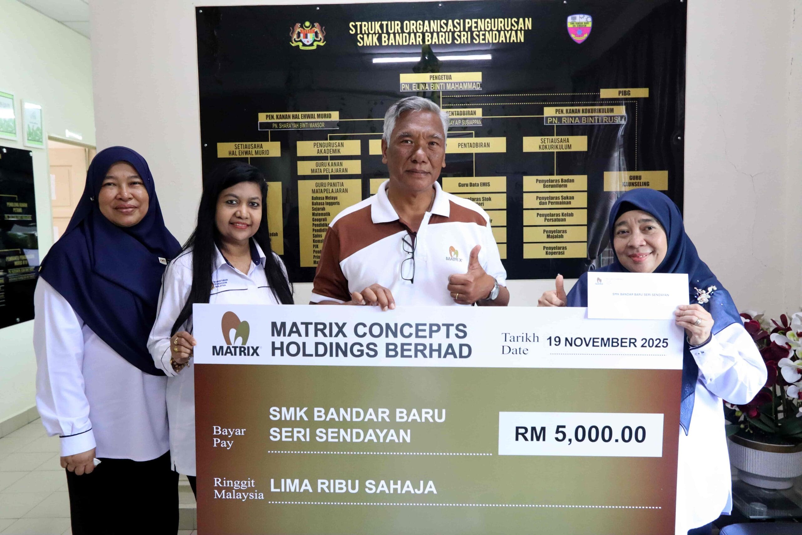 Donation from Matrix Concepts; Assistance to families and schools affected by typhoon